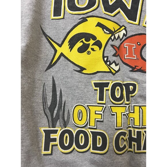 Iowa Hawkeyes Feeding Time Top Of the Food Chain T-Shirt Vintage Y2K Medium - Picture 9 of 14